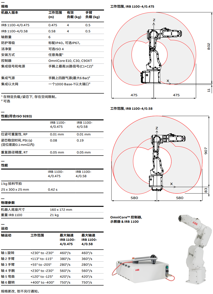 ABB機器人IRB 1010-1.5/0.37